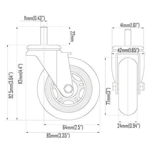 WASJOYE Replacement Office Chair Wheels for Hardwood Floors, Heavy Duty Safe Smooth Casters for Home, Office, Hardwood, Desk Floor Mat (Set of 5) - Toytexx WASJOYE Replacement Office Chair Wheels for Hardwood Floors, Heavy Duty Safe Smooth Casters for Home, Office, Hardwood, Desk Floor Mat (Set of 5) - Toytexx